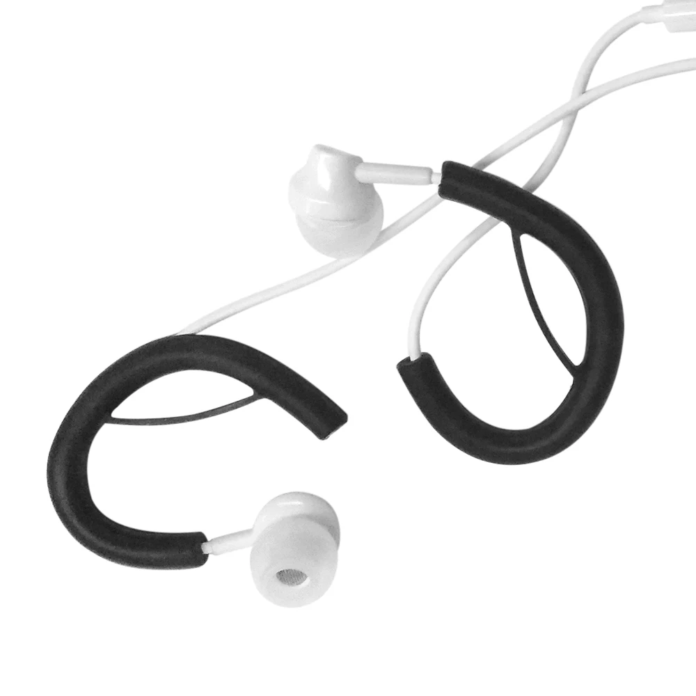 

for headphones 2 Pairs 4 PCS Soft Silicone Noodles Cable Earphone Earhook Clip Ear Round Wire Hook Hanger Earloop Replacement