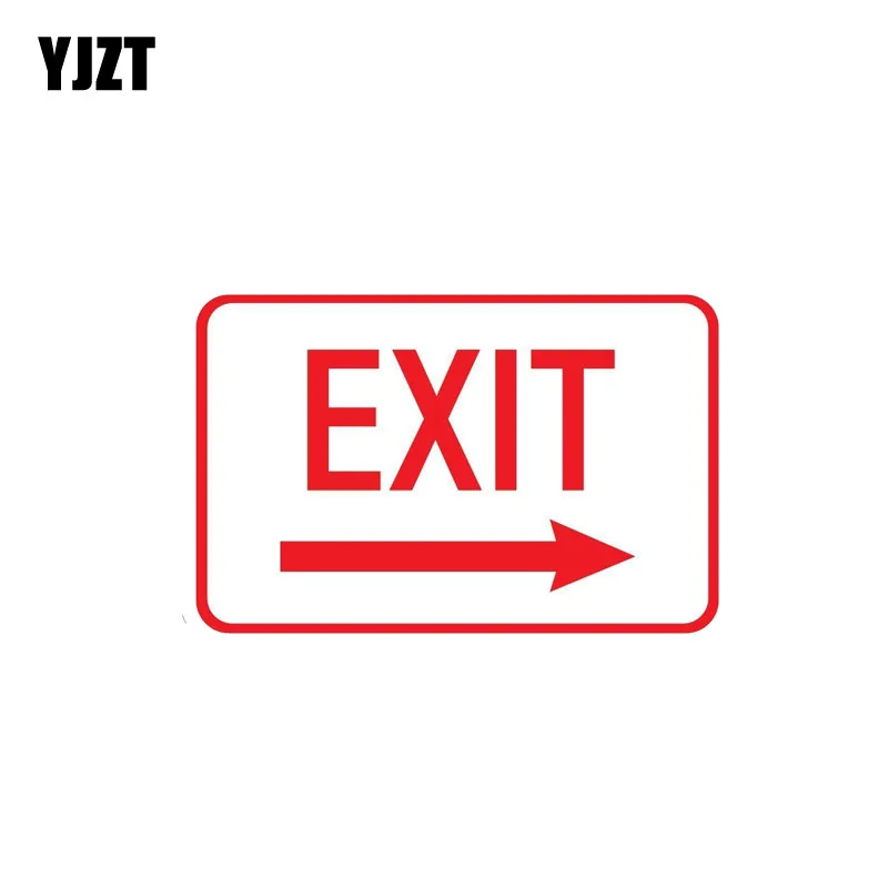 

YJZT 12.7CM*8CM Car Sticker Warning Exit Left Arrow Safety PVC Decal 12-0759