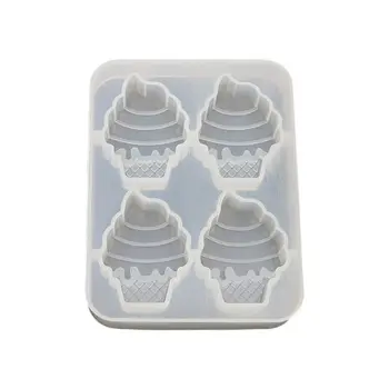 

Silicone Mold Crystal Epoxy Mould DIY Ice Cream Mold 4 with Mirror Handmade Pendant Baking Making Resin Molds Handmade Tools
