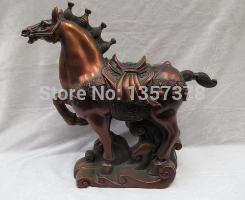 

shitou 00670 Chinese Royal Red Copper Bronze Feng Shui Lucky War Tang Horse Art Statue discount 30% (C0324)