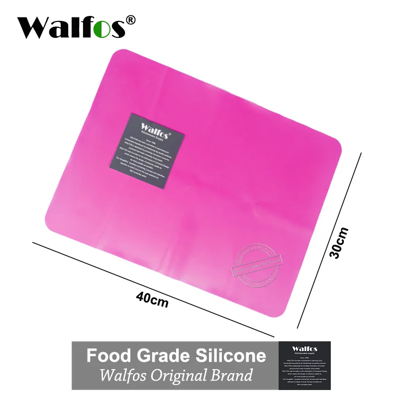 WALFOS 1 шт., пищевой коврик для выпечки, жаростойкий Настольный коврик, силиконовый коврик для духовки, теплоизоляционный коврик для выпечки, Настольный коврик - Цвет: pink 30x40cm