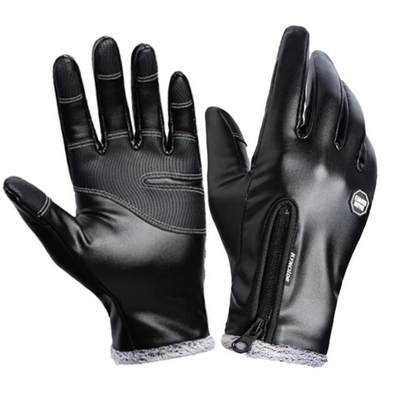 

Motorcycle Gloves PU Leather Touch Screen Gloves Cycling Winter Warm Waterproof Windproof Warm Fleece Lined Guantes Moto Luvas
