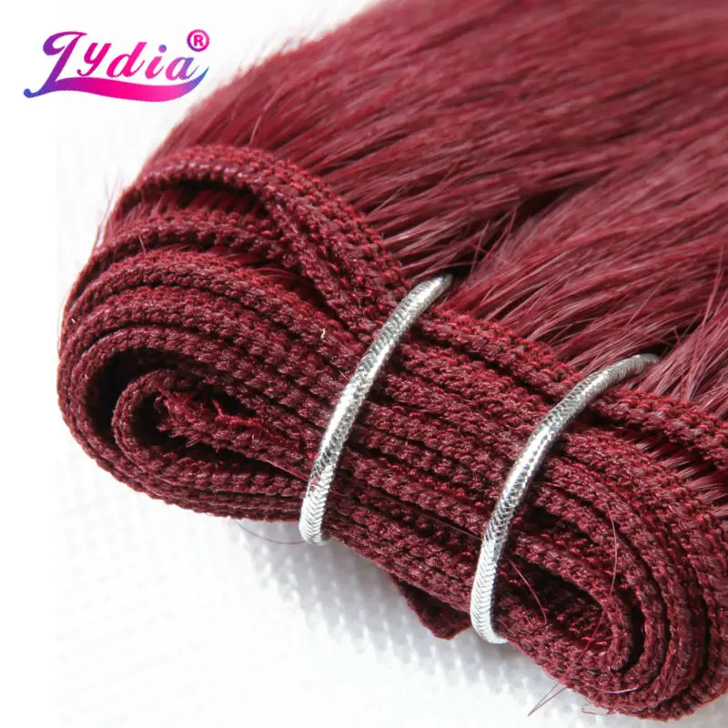 Lydia для женщин, синтетическое плетение,, Futura Yaki, 10-26 дюймов, 1 шт./лот, прямые волосы для наращивания, чистый цвет, бордовые волосы
