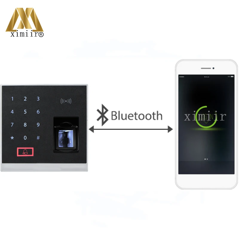 

X8-BT Bluetooth fingerprint RFID card access control device with ZKBioBT APP software