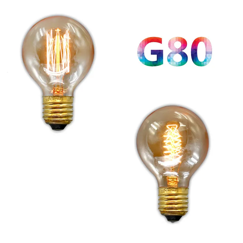 

Vintage Edison Bulb E27 G80 Flower Holiday Lights Indoor lamp Globe Incandescent Light Christmas Decor for Pendant Lamp 2 Pack