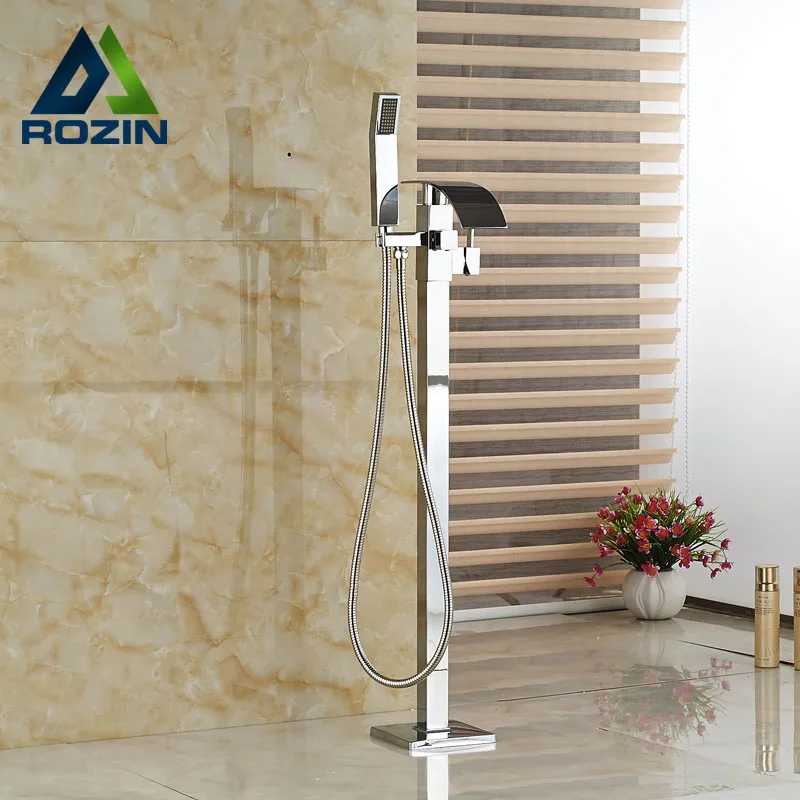 New Floor Mount Bath Clawfoot Tub Filler Faucet Bathtub Handshower