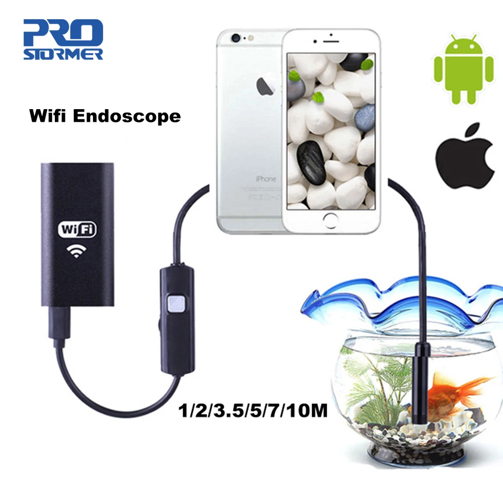 PROSTORMER Wifi Endoscope Camera Android 720P Iphone Endoscope Camera Waterproof Endoscopio Android iOS Boroscope Camera 4