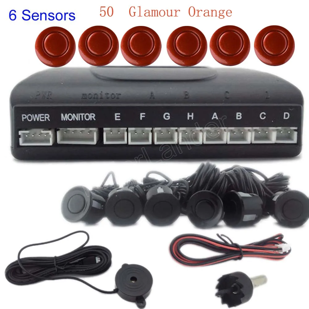 free shipping car parking sensor sound alert system with 6 sensors