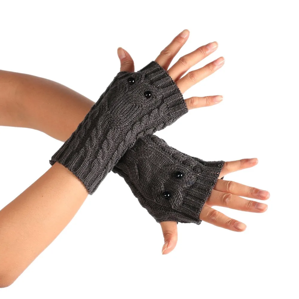 Зимние перчатки rekawiczki, теплые, теплые, вязаные длинные перчатки без пальцев, варежки luvas guantes