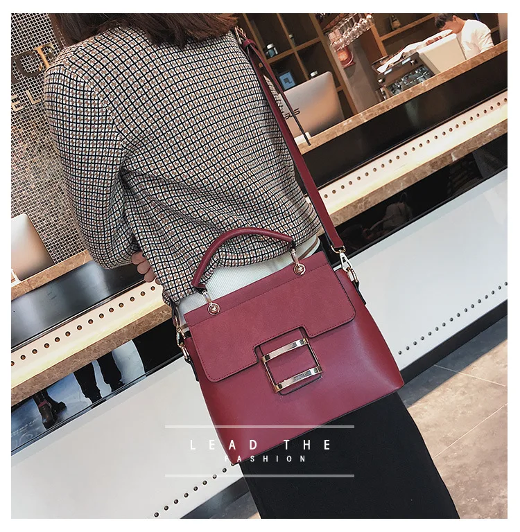Новая высококачественная женская сумка-мессенджер, женская сумка на плечо с металлической пряжкой, модная женская сумка-портфель
