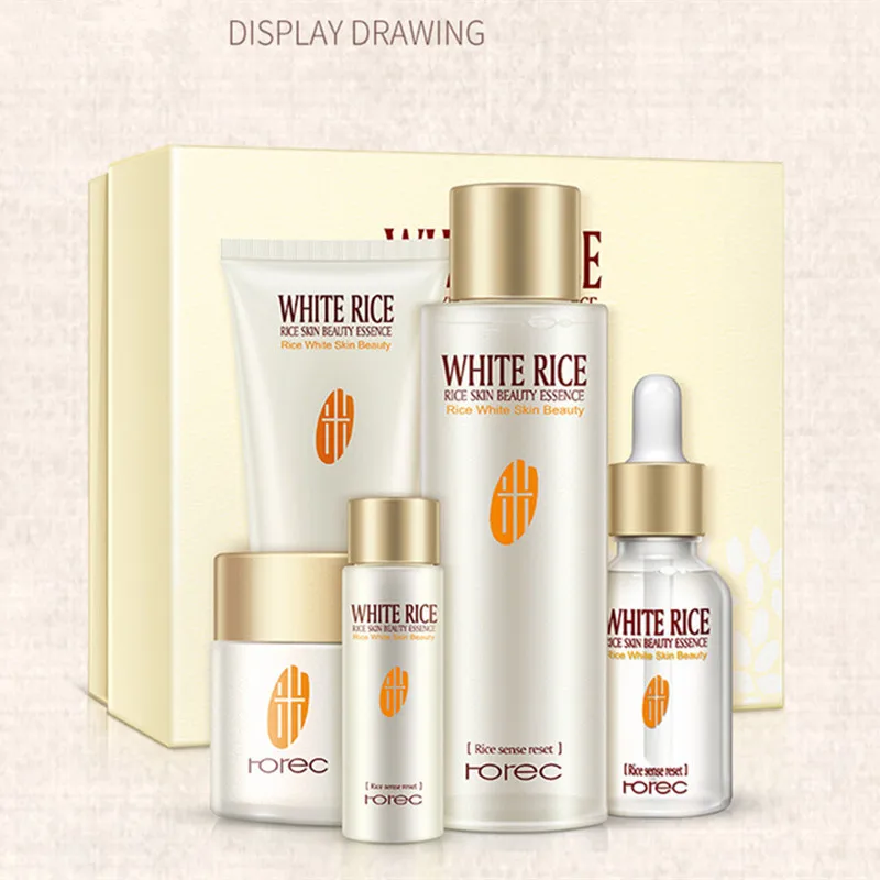 BIOAQUA 5PCSSET Rice Extract Nourishing set Tonic Cream five-piece box  travel filling cosmetic suit Anti-Aging Face skin Care 7