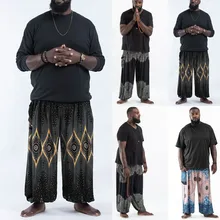 10 цветов богемные свободные брюки мужские модные легкие хиппи брюки мешковатые Штаны для йоги повседневные брюки с эластичной резинкой на талии свободный размер