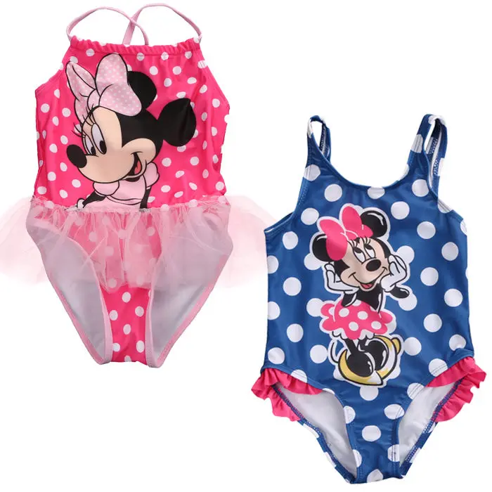 

2017 Kids Swimwear Cartoon Mouse Print Toddler Girls Swimsuit Bikinis Tankini Bathing Suit Bather Costume Baby Girls Beachwear