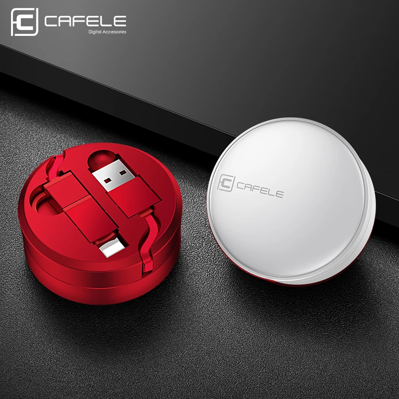 Cafele 2 in 1 Micro and 8 Pin USB Cable for iPhone Xiaomi Huawei 130cm Portable Retractable 5V 2A USB Charging Cable