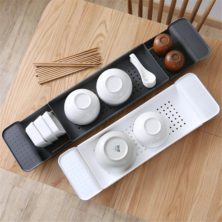 Bathtub Storage Rack Bath Tray Shelf Bathroom Tools Makeup Organizer Shower Tub Plastic Kitchen Sink Drain Holder3