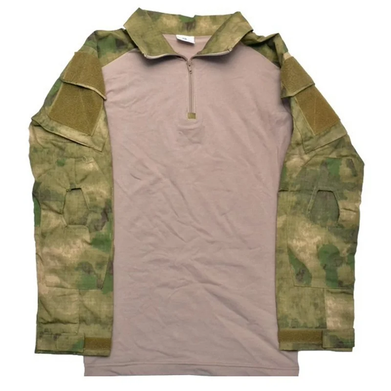 bdu combate camisa com almofadas cotovelo A-TACS fg