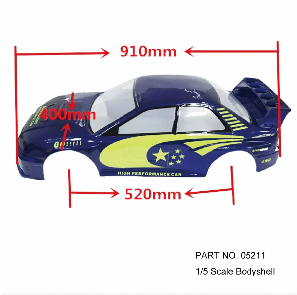 HSP RACING RC CAR TOYS SPARE PARTS BLUE ROCKET SUBARU BODY