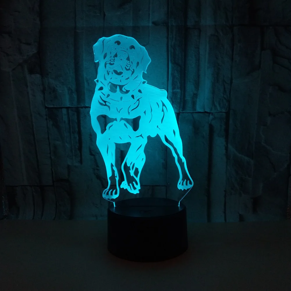 New Dog 3d Light Colorful Touch Remote Led Night Light Vision Festival