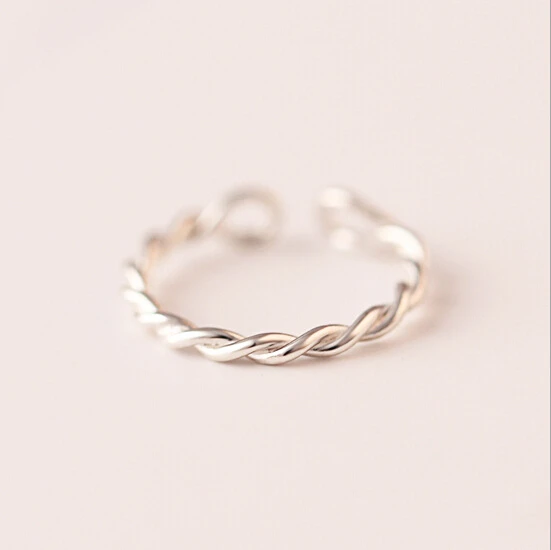 RI102 Cute 100% 925 Sterling silver Jewelry Genuine  Vintage Adjustable rings for women Christmas gift