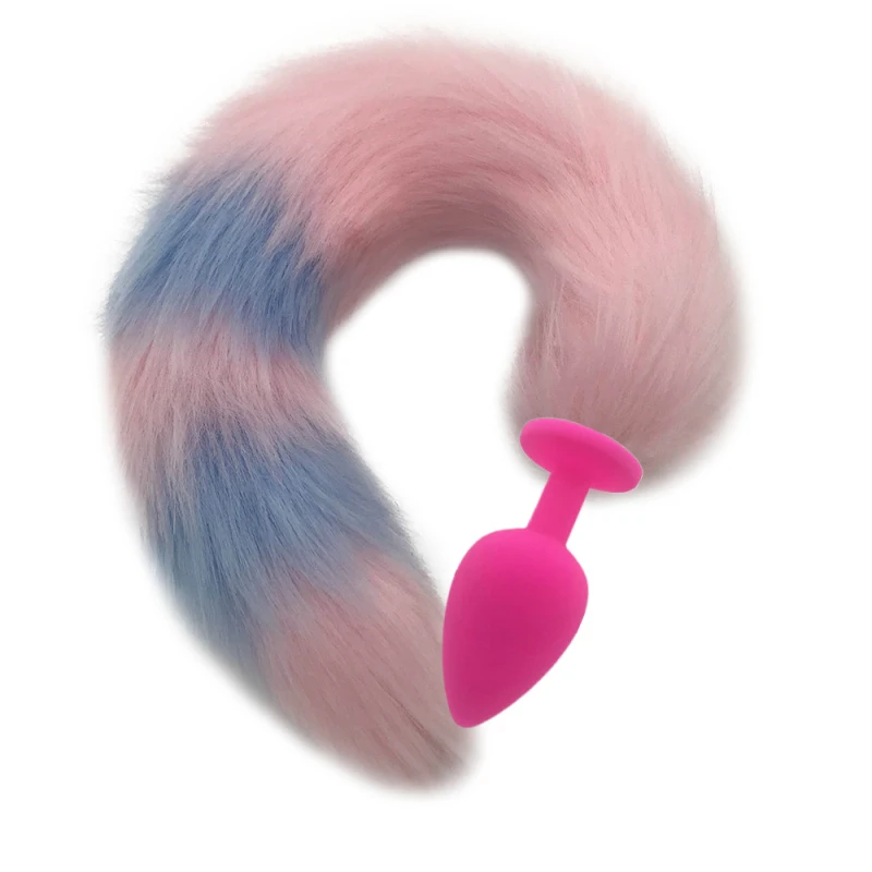 Black Pink Purple Anal Plug Fox Tail Silicone Sex Toy Butt Long 40cm Masturbation Device H8-198A | Красота и здоровье