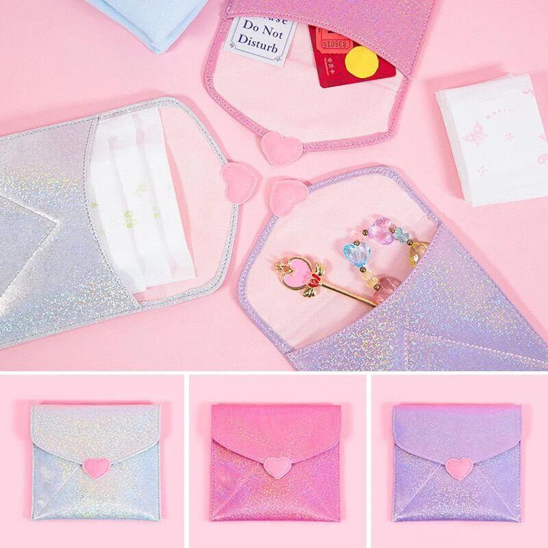 

Lovely Wallet Sanitary Pads Pouch Women Tampon Pad Bag for Female Handbag Napkin Purse Card Holder Money Key Coin Organizer Bags