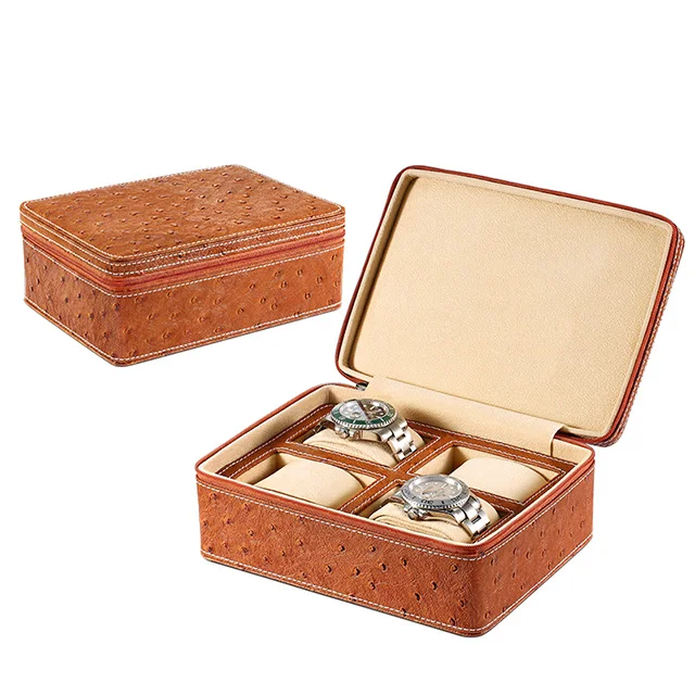 

High Quality PU Leather Travel Watch Storage Case Wristwatch Box Organizer