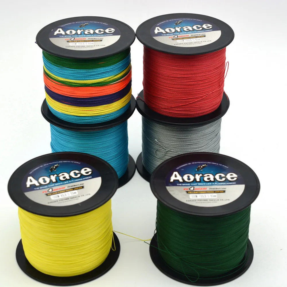 Aorace Brand 1000m Red,Gray,Green,Blue,ect Braided Fishing Line 8 10 15 20 25 30 35 40 50 60 80 90 LB Multifilament Fishing Line