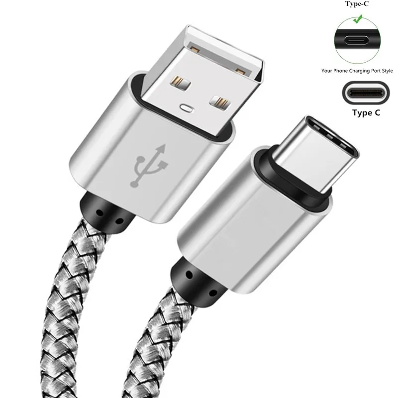 Зарядный кабель в оплетке с USB Type-C 0 2/1/2 м для Samsung Galaxy Fold S10 Plus S10E M30 шнур быстрой