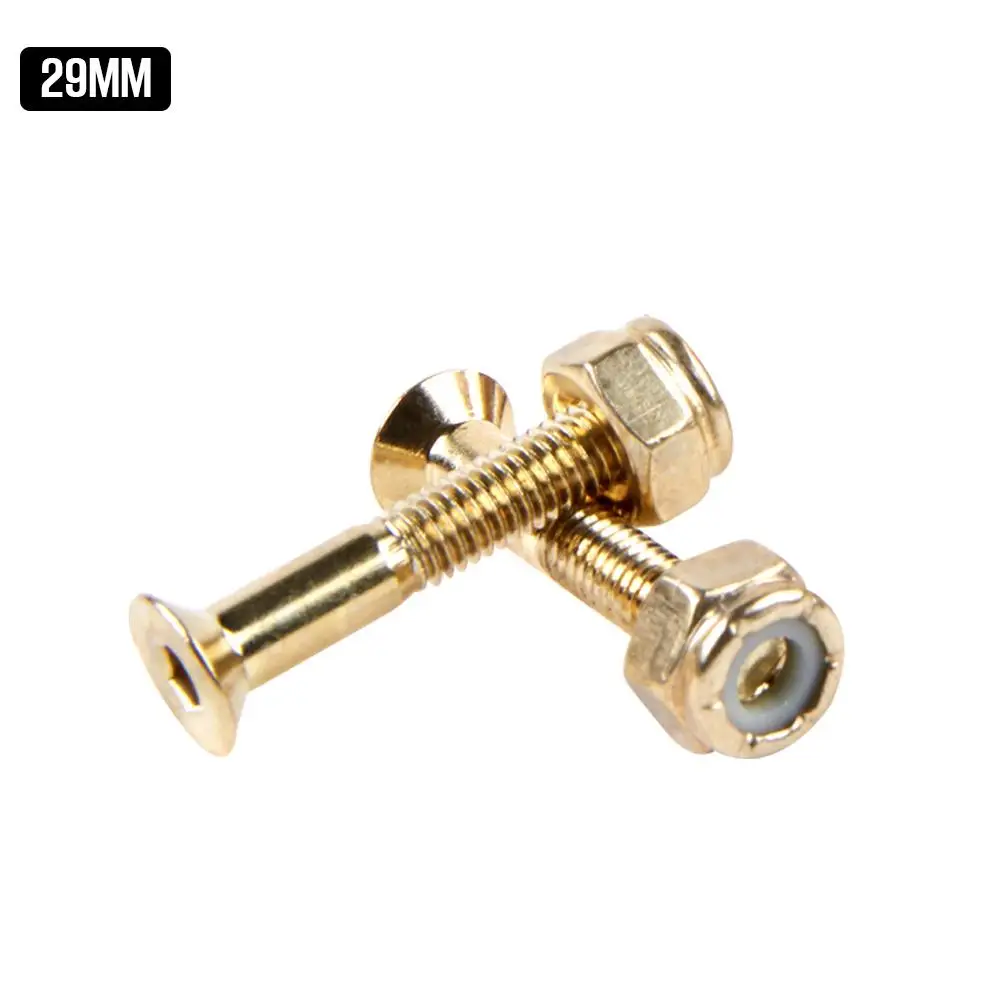 16 قطع الذهب 25 ملليمتر 29 ملليمتر جسر مسمار + الجوز مسامير مجموعة التبعي ل طويلة الصعود و لوح التزلج يشمل 8 جسر الأظافر و 8 الجوز