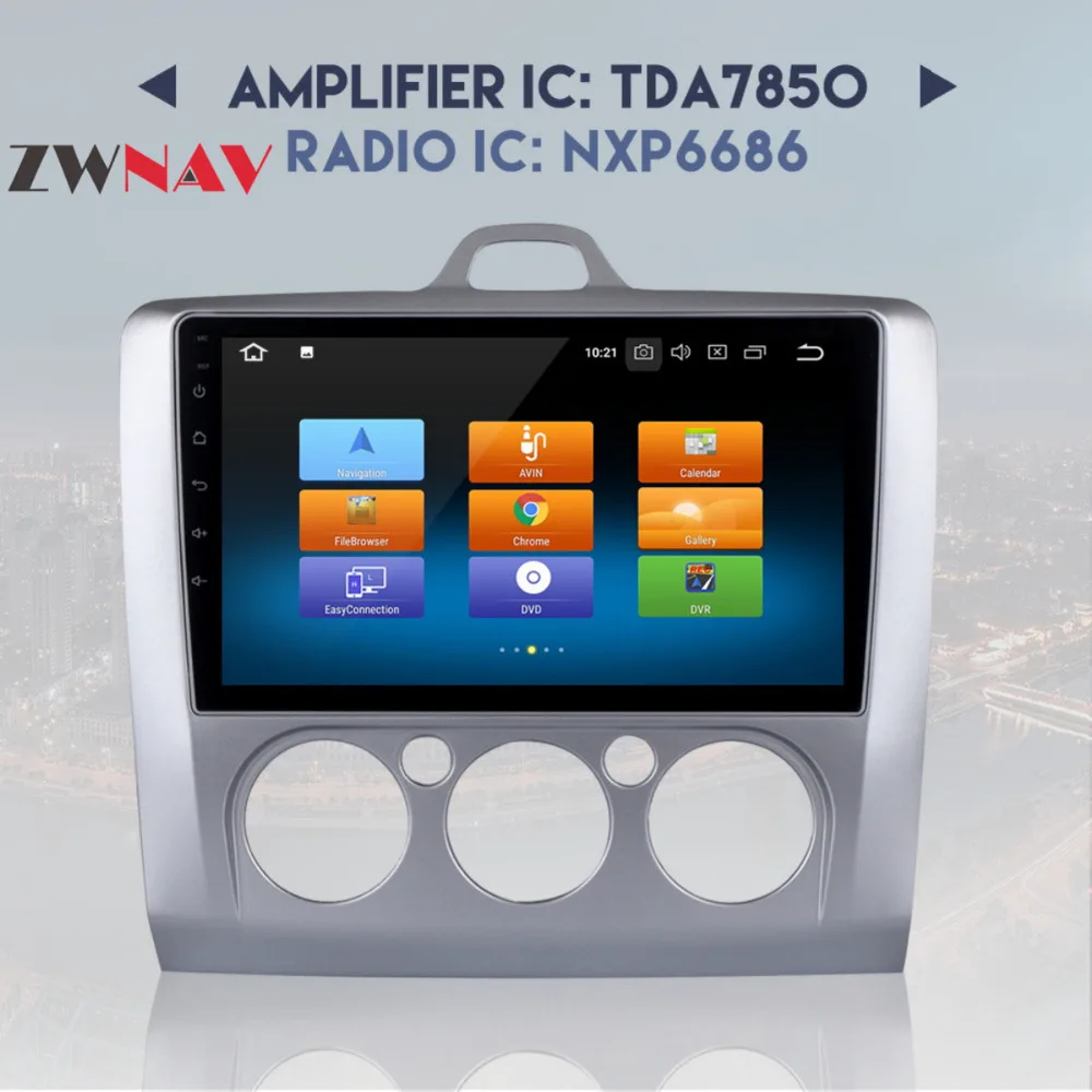 Discount 2 din Android 8.0 car dvd radio video player 4G+32G 9 inch for Ford Focus 2004 - 2011 wifi BT navigation Quad Core map 2G FM RDS 3