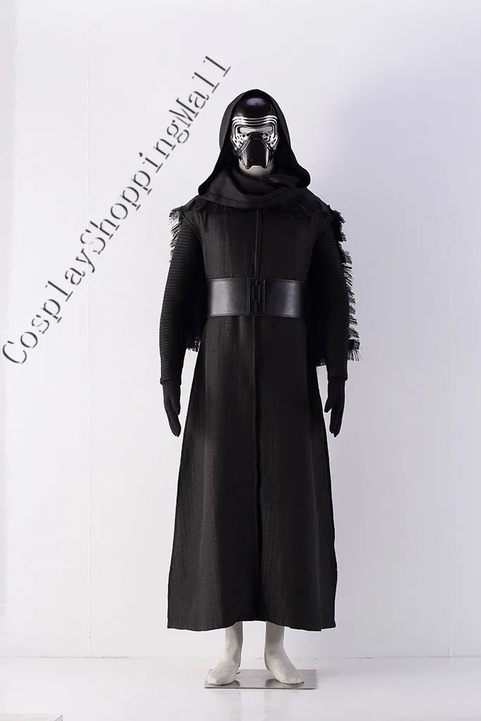 

Star Wars 7 VII The Force Awakens Kylo Ren Villain Adult Black Costume Cosplay Party Halloween costume with Mask
