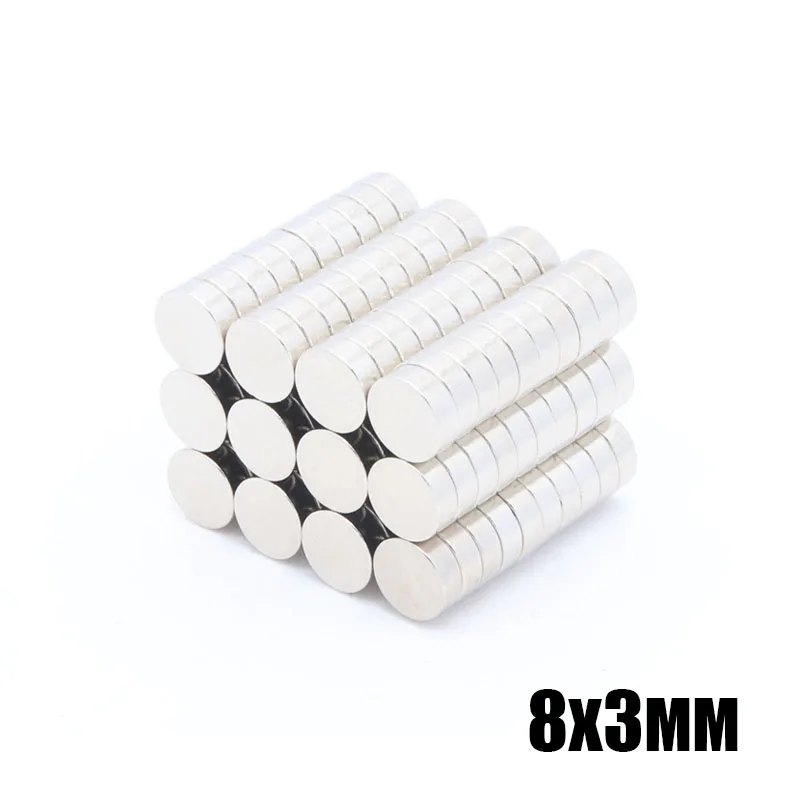 

50Pcs 8x3 Neodymium Magnet Disc N35 Small Round Super Strong Powerful Magnetic Magnets For Craft Permanent NdFeB Sheet 8mm x 3mm
