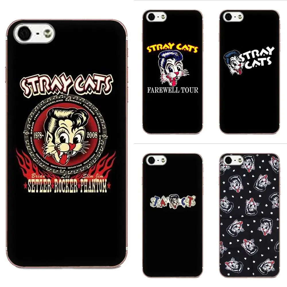 

Stray Cats Rockabilly TPU Pattern Case Cover For Samsung Galaxy Note 5 8 9 S3 S4 S5 S6 S7 S8 S9 S10 mini Edge Plus Lite