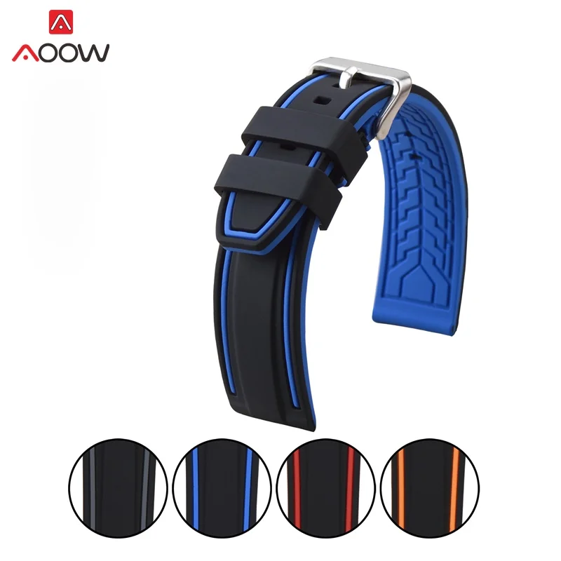 AOOW 20 مللي متر 22 مللي متر 24 مللي متر 26 مللي متر سيليكون مربط الساعة المطاط الغوص للماء استبدال سوار الفرقة حزام ووتش اكسسوارات AOOW 20 مللي متر 22 مللي متر 24 مللي متر 26 مللي متر سيليكون مربط الساعة المطاط الغوص للماء استبدال سوار الفرقة حزام ووتش اكسسوارات