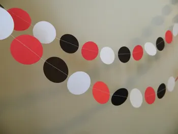 

10ft Lady Bug Party paper Garland / Red Black & White garland / ladybug Birthday Decorations / graduation Decorations