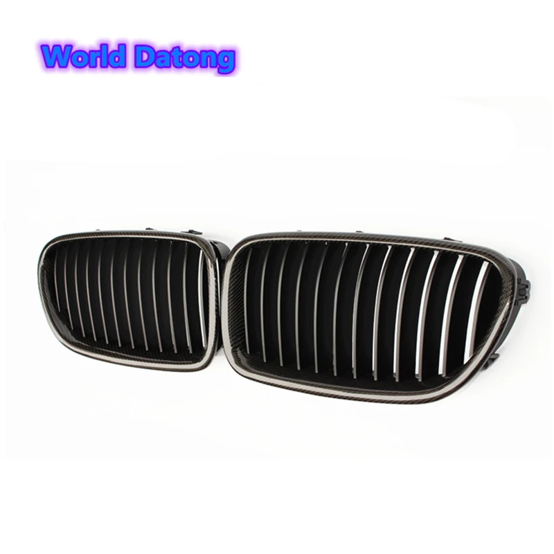 Best 5 Series F10 F11 Carbon fiber Racing Grill Gloss Black Grille for BMW 523i 528i 535i 550i 520d 525d 530d 535d 2010+