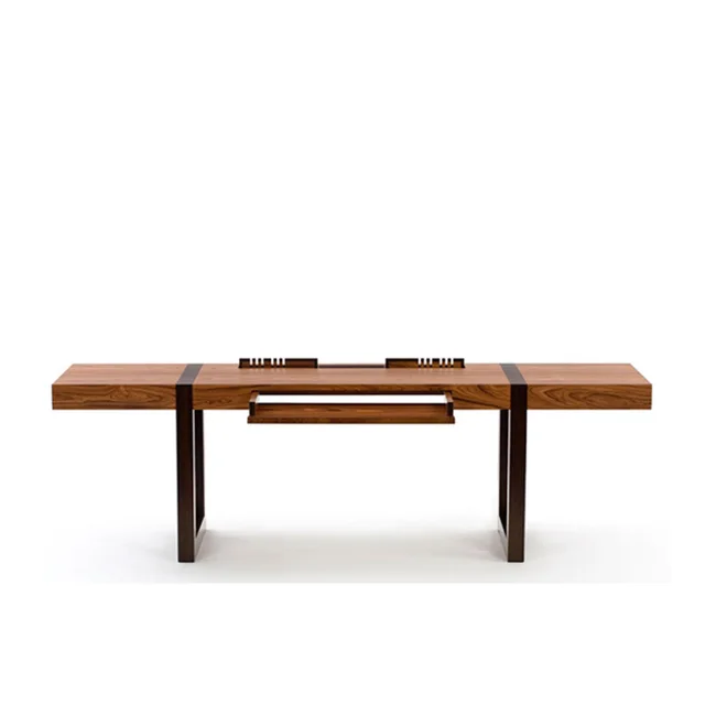 Wood Veneer Finishes Rack Large Office Desk Combination Modern Wood Veneer Finishes Rack Large Office Desk Combination Modern Minimalist Designer Furniture