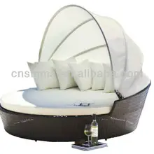 Современный дизайн открытый Дент-кровать из поли ротанга шезлонг