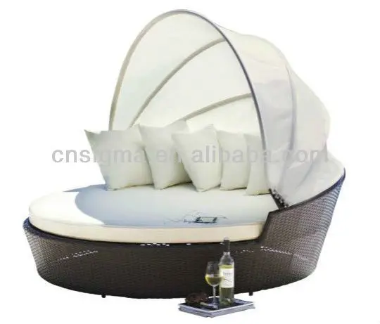 2017 Modern Design Outdoor bali day bed Poly Rattan Daybed