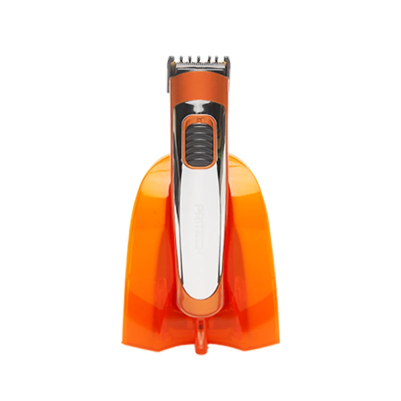 PRITECH портативная электрическая машинка для стрижки волос Профессиональный мини триммер для стрижки волос Машинка для стрижки бороды Парикмахерская Бритва для мужчин стильные инструменты - Цвет: Orange With Stand