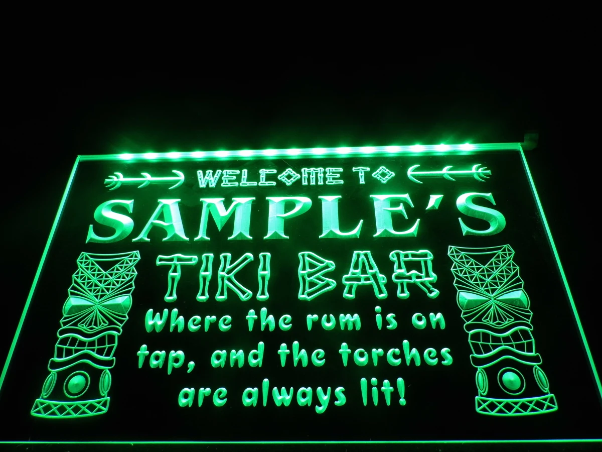 DZ014 Name Personalized Custom Tiki Bar Beer LED Neon Light Sign hang