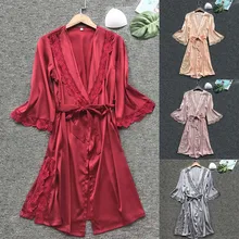 Новинка года Женская мода кружево Сексуальная ночная рубашка одноцветное Цвет Длинные пижамы приманка ремень нижнее бельё для девочек рубашки 3,1