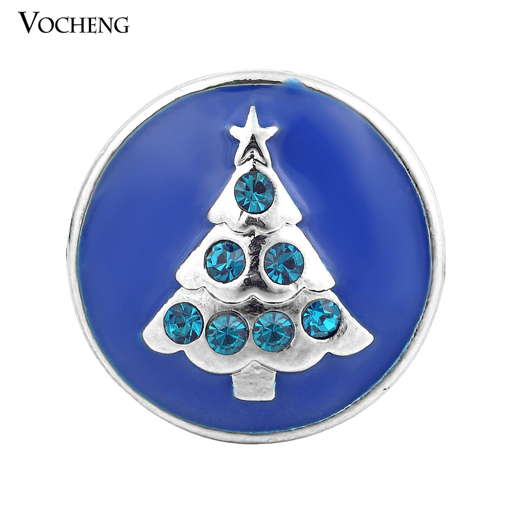 

Wholesale 10PCS/Lot Vocheng Snap Charms 18mm Christmas Tree Button Jewelry Vn-871*10