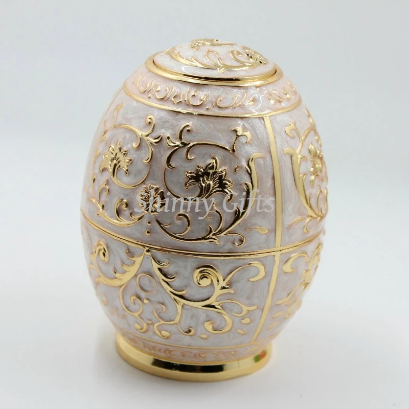 Faberge Egg Shape Auto Tooth Pick Holder Enamel Wedding Gifts Metal