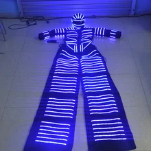2016 Newest Multicolor Led Luminous Stilt Robot Suit Ballroom Party LED Clothing Growing Light Kryoman Robot