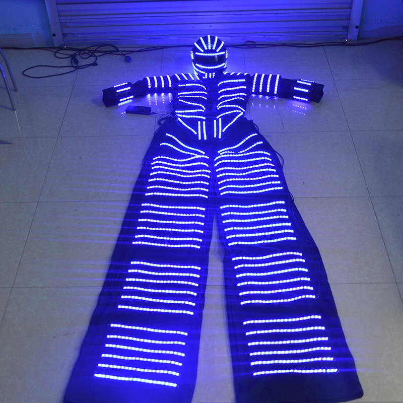 2016 Newest Multicolor Led Luminous Stilt Robot Suit Ballroom Party LED font b Clothing b font