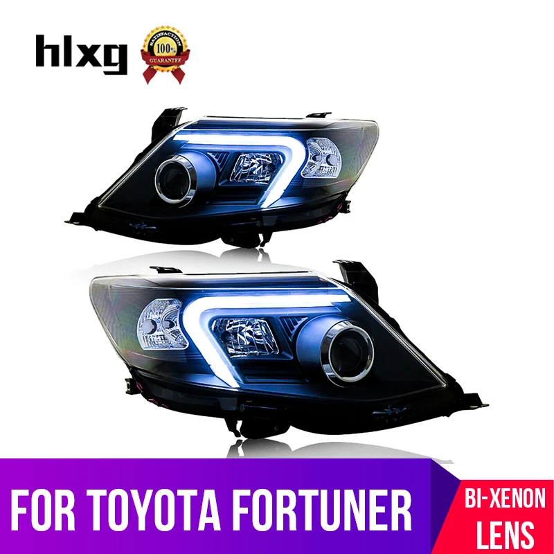 Hlxg высококачественный набор для автостайлинга Toyota Fortuner Bi-Xenon фары с объективом