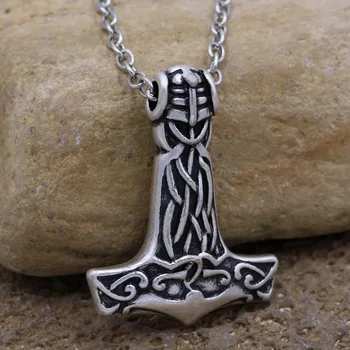 

youe shone Men's Pendant Necklace Silver Irish Knot Elegant Thor Hammer Necklace