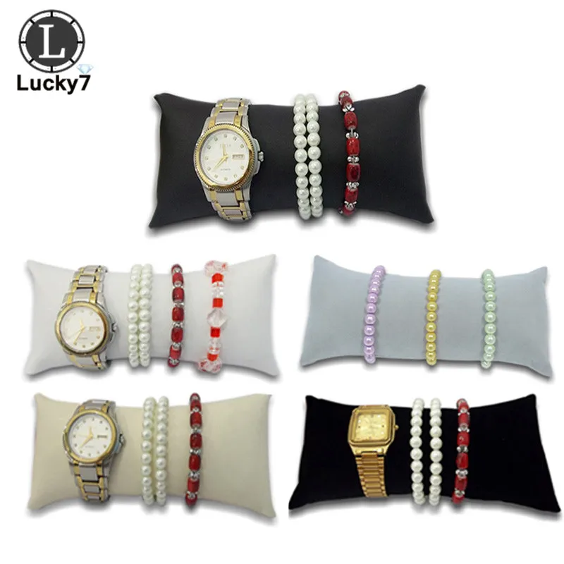 

Wholesale Large PU & Velvet Jewelry Bracelet Bangle Pillow Display Holder Watch Holder Display Pillows Bracelet Pillow Cushion
