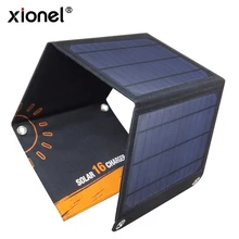 Xionel 5V 16W New Solar Panel Charger Power Bank for iPhone for Xiaomi Mobile Phone with Dual USB Port Solar Cell for Outdoor